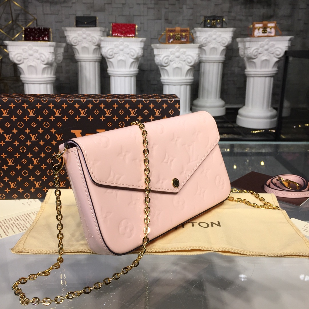 Louis Vuitton FELICIE POCHETTE Handbag Monogram Vernis M64358 Pink